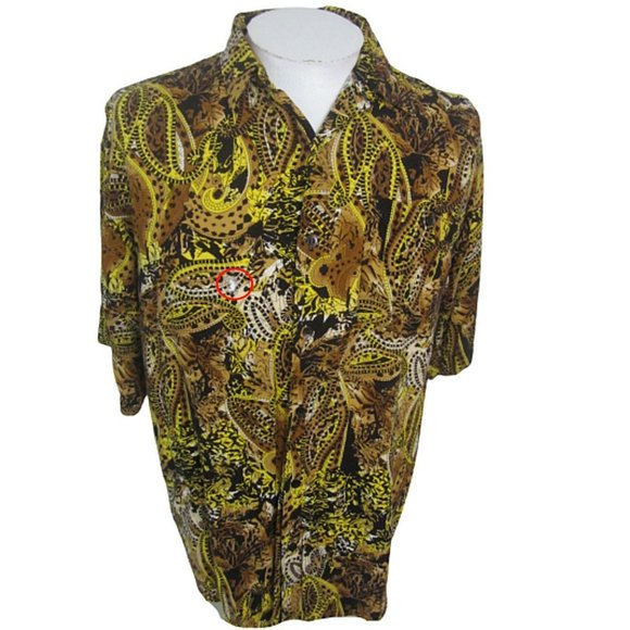 Brian Brothers vtg 1990s Men shirt PAISLEY s/s p2p 24.5 M rayon colorful as is - Picture 6 of 10
